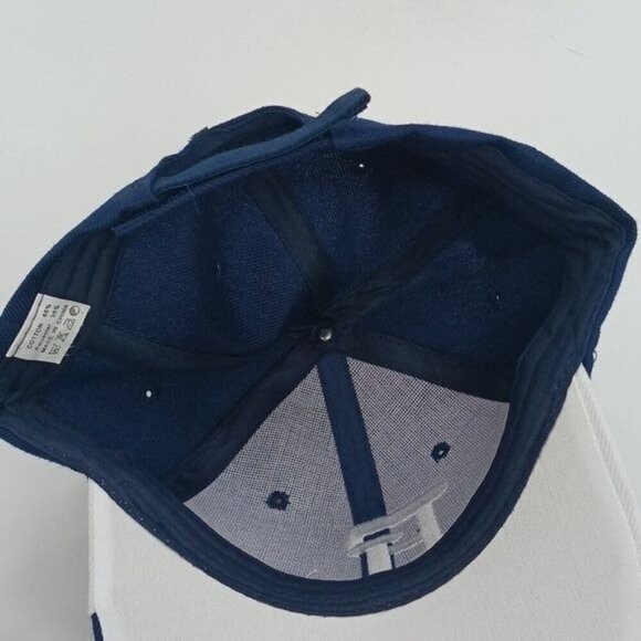 Blue White Baseball Cap FL Logo Flat Bill Snapback Adjustable Hat Unisex - Picture 7 of 7